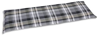 GO-DE Textil Bequeme und attraktive Polsterauflagen für 3er-Sitzbänke (Einzelset, Karo Grau-Creme, Bankauflage)