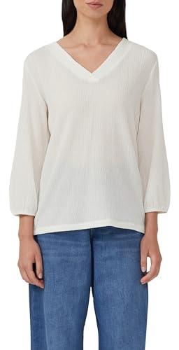 s.Oliver Damen Strukturshirt im Fabricmix mit 3/4-arm T-Shirt 3/4 Arm (1er Pack)