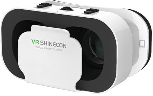 Vr Virtual Reality Headset for iPhone, Adjustable Vision from 0 to 400 Degrees, Comfortable Open Back, Multi-Directional Airflow, Includes Cleaning Cloth