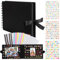 DesertBoy Album Photo Scrapbooking, 60 Pages/30 Feuilles Album Photo Noir avec 6 Pièces Coins Photos et 3 Pièces Autocollants Alphanumériques, Livre Scrapbooking, Scrapbook (21.5 x 15 cm)