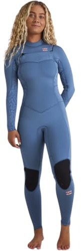 Billabong 2025 Synergy Natural Neoprenanzug für Damen, 3/2 mm Brust-Reißverschluss, Tidal Blue