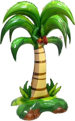 Palma gonfiabile, decorazione hawaiana, festa estiva, misura XXL, 132 x 94 cm, riutilizzabile, materiale in alluminio