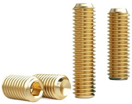M2-M12 Messing-Sechskant-Innensechskantschrauben mit Kegelspitzen-Gewindestiften(4mm,M2-30pcs)