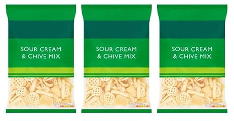 Sour Cream & Chive Mix Sharing Crisps, Suitable for Vegetarians, 150g,Pack Of 3