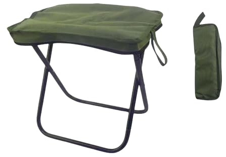 INF Großer Outdoor-Falthocker, Leichter Campinghocker aus Oxford-Gewebe & Aluminiumlegierung, Hoch belastbar & platzsparend faltbar, Tragbarer Angelhocker mit Tragetasche