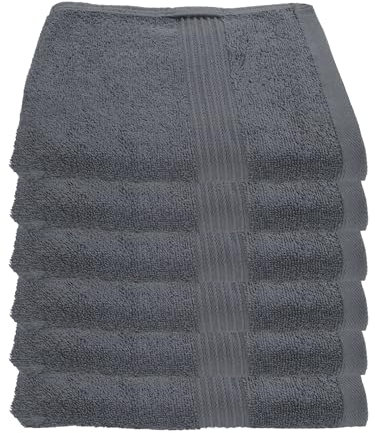 Julie Julsen 6er Pack Handtuch 23 Farben erhältlich weich und saugstark 500gsm Öko Tex 50 x 100 cm Silbergrau