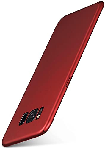 moex für Samsung Galaxy S8 Plus Hülle Ultra Dünn, Schutzhülle mit erhöhtem Kameraschutz, Slim Cover Hardcase Backcover, Dünnste Handyhülle Minimalistisch Alpha Case, Matt Rot