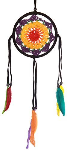 Woru Dreamcatcher Regenbogen gehäckelt, Traumfänger in 2 Größen, 12 cm oder 16 cm