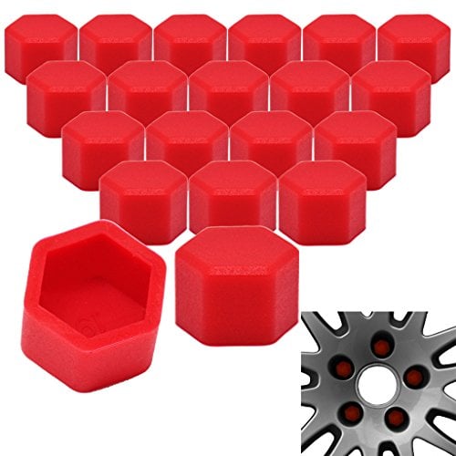 20x Radschrauben Silikon Kappen Set Abdeckung SW21 21MM Rot