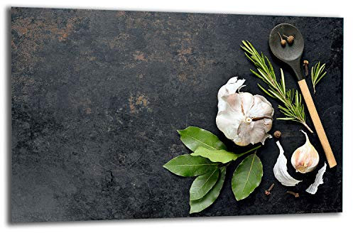TMK ArtDeko Herdabdeckplatte 1 Teilig 80x52 cm - Spritzschutz Herdabdeckung – Herdschutz aus Sicherheitsglas – Robust, Hygienisch & Rutschfest– Schutz für Induktion, Ceran, Gas & Elektro