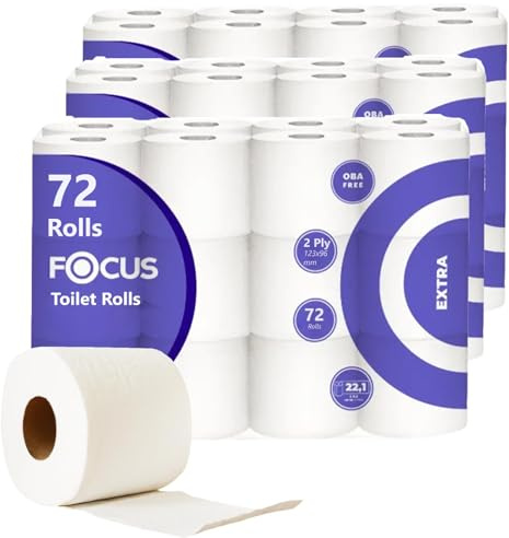 72 Toilet Rolls Quilted Tissue 2 Ply Toilet Paper Extra Soft Premium Quality (2Ply Rolls)