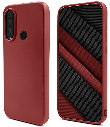Moozy Lifestyle. Cover per Huawei P30 Lite, Rosa Vintage - Custodia in Silicone Liquido con Finitura Opaca e Fodera Morbida in Microfibra