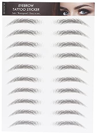 6D Augenbrauen Tattoo-Aufkleber Professioneller Wasserdichter Augenbrauen-Transfer-Aufkleber Augenbrauen-Make-up-Tool für Frauen und Mädchen (Schwarz)(SCHWARZ-06)