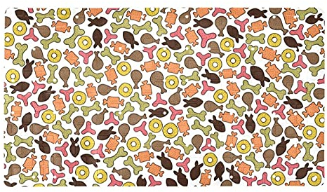 Rutschfeste Badewannen- und Duschmatten für Badewanne mit Saugnäpfen, Abflusslöchern, Sicherheit für Kinder und ältere Menschen, 39 x 70 cm, nahtloses Muster von Hundekeksen