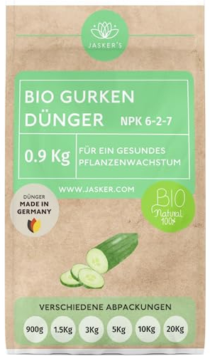Bio Gurkendünger Langzeit 900 g - 100% Bio-Dünger mit Vinasse & viel Kalium - Organischer Biodünger für Gurken & Zucchini - Dünger für Gurken - Bio Gurken und Zucchini Dünger - Hochbeetdünger