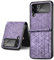 TingYR Funda para Samsung Galaxy Z Flip 4, Combinación de PC y Cuero, Anticaída Estuche Protector para Samsung Galaxy Z Flip 4.Violeta
