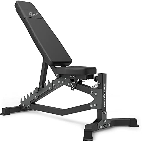 Marbo Sport - Doppelseitig Hantelbank - Trainingsbank MS-L102 2.0, Stabile Langlebige Konstruktion - Sitz und Rückenlehne verstellbar - Multifunktions Fitnessbank - Schwarz