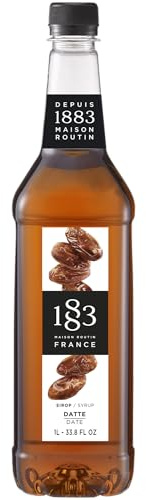 1883 Maison Routin Premium Date Syrup, 1 Litre PET Bottle | Flavoured Syrup, For Coffee, Tea, Cocktails, Iced Drinks & Desserts, Made with Pure Cane Sugar, No Artificial Colours, Vegan