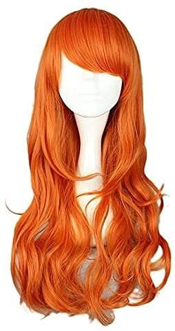 ydound Anime Coser EIN Stück Nami 2 Jahre später Orange Long Curly Perücke Cosplay Kostüm Hitzebeständige synthetische Haarsparty Cosplay Perücken