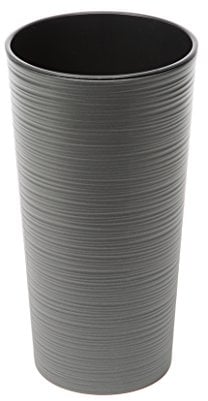 HappyFlower | Hoher Blumentopf | Meißel-Optik | Topf inkl. Einsatz |