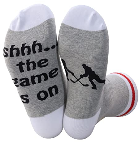 PWHAOO 1 Paar Eishockey-Socken The Game Is On Socken, Eishockey-Spielersocken, Eishockey-Liebhaber, Geschenke, The Game is on Eishockey-Socken, Einheitsgröße