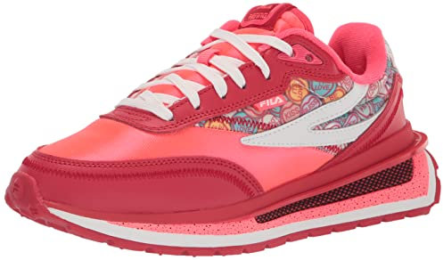 Fila Sneaker Renno V-Day unisex da bambino, Fila Rosso/Rosa Diva/Bianco, 6 Big Kid