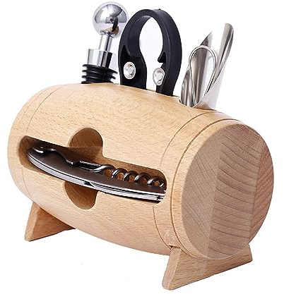 FUYTERY Set di 4 accessori per apribottiglie per vino, apribottiglie per vino in acciaio inossidabile, apribottiglie per decanter ad anello cadente
