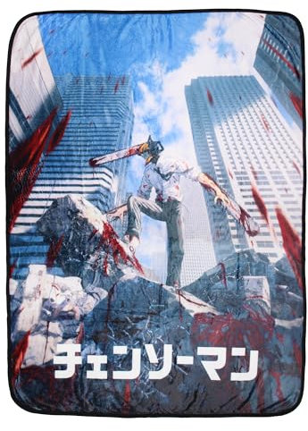 Chainsaw Man Manga City Scape Figure Poster Plush Fleece Soft Throw Blanket