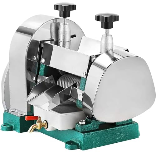 GEJLELDS Macchina Manuale per Succo di Canna da Zucchero, Smerigliatrice per Spremiagrumi a 3 Rulli in Acciaio Inossidabile, con Manico in Legno, per Canna da Zucchero, Zenzero, Sorgo Dolce