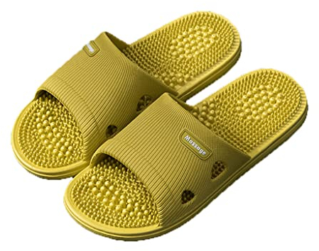 VENYAA Massage-Hausschuhe Plateau-Sandalen für Damen - Fußreflexzonen-Akupressur-Massage (Size:EU 39/40,Color:Gelb)