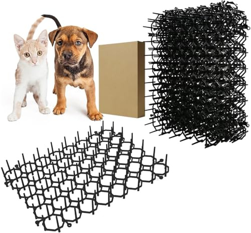 12 Pcs Alfombrilla Anti Gatos,Ahuyentador Gatos Plástico Repelente Gatos Pinchos para Gatos Anti Estera del Gato para Jardinería Plástico Ahuyentador Palomas para Proteger Las Plantas,Jardin y Hogar