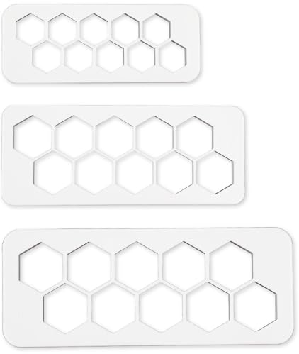 Vanyibro 3PCS Football Pattern Cookie Cutters,3 Size Hexagon Cake Fondant Cutter, Funny Biscuit Cutters, Kitchen DIY Crafts, Cake Desserts Decor Tools