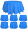 ZeriTlolen Runde Einweg-Tischdecke, 213,4 cm, Kunststoff, Blau, Einweg-Tischdecken, PEVA, wasserabweisend, 6er Pack, Hochzeit, Restaurant, Grillparty, feines Essen, Outdoor