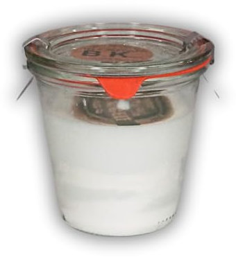 BIOKEMA - nachhaltige Kerze im Weckglas - ohne künstlichen Chemikalien - 100% aus recycelten Materialien (290ml)