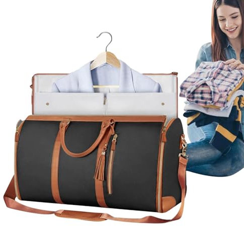 COJJ-Kleider Seesack | Faltbare Sport-Reisetasche Mit Schuhfach |wasserdichter Kleidersack | Wasserdichter Kleidersack,Tragetasche Aus PU-Leder,2 In 1 Hängender Koffer