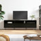TJROO Mobile Porta TV Nero 150x30x44,5cm Legno Multistrato y Ferro Armadio TV Consolle TV Mensola Sotto TV Mobile Televisione Mobile Basso con Ante Mobile TV Vetrina Mobiletto TV
