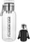 Shengxi Botella de Agua de 1 Litro, Botella de agua Transparente con Filtro de Acero Inox sin BPA, Botella de Agua en Vidrio de Borosilicato con Bolsa de Botella de Agua Portátil