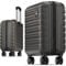 Travely Premium Handgepäck Koffer 45x36x20cm - passend für Ryanair, Lufthansa, Eurowings und co. I 32L Handgepäck Koffer mit sanften Rollen, Reisekoffer, Nachtschwarz