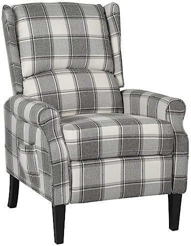 LIANGDONFC ohrensessel Vintage、kinosesselRelaxsessel Verstellbar Weiß Grau StoffWohnzimmer, Büro,