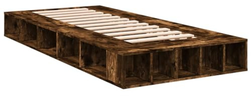 vidaXL Bettgestell Räuchereiche 90x200 cm Holzwerkstoff