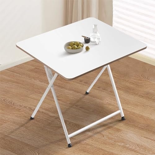 ZYBOWAYL Klapptisch aus Holz 80x70x74cm Esstisch Rechteckig für 4 Personen Klappbar Gartentisch Tragbare Beistelltisch Modern Kaffeetisch für Indoor Outdoor Balkon Bistro(B)
