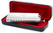 Harmonika Für Schüler Chromatische Mundharmonika C-Tonart veränderbare Töne Musikinstrument 10 Löcher 40 Töne Mundharmonika für Anfänger(Silver)