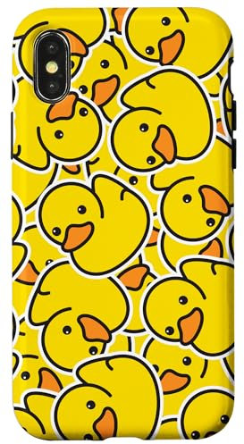 Funny Duck Pattern | Cute Yellow Rubber Duckie Design Case for iPhone X/XS
