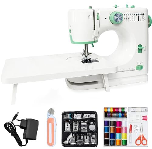 Telituny Kleine Nähmaschine, 12 Stichmustern Nähmaschine Kinder ab 6 jahre, Elektrische Nähmaschinen Zubehörset für Anfänger Profi, Weihnachten Geschenke Geschenkidee (FLSM-520)