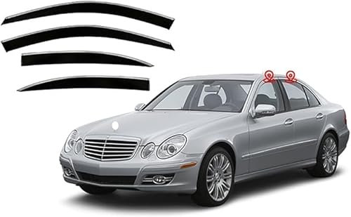 ZLSXTN Auto Windabweiser für Benz E Class W211 2003-2008,Acrylsäure Seitenscheiben Windabweiser Autofenster Regenschutz Integrierte Deflektoren Schutz Wind und Regen Einfache Montage Autozubehör