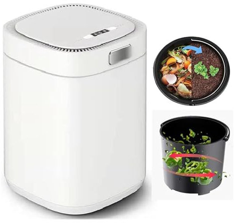 Compostador de alimentos para interiores,ciclador de alimentos, contenedor de abono eléctrico,compostador de residuos de cocina inteligente con capacidad de,funcionamiento con un solo toque