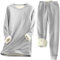 Pyjama Herren Winter Warm - Nachthemd Herren Langarm - Hausanzug Herren Kuschelig Fleece - Schlafanzug Lang Winter Flanell Morgenmantel Leicht Schlafanzughose Kuschelanzug Flauschig Freizeitanzug