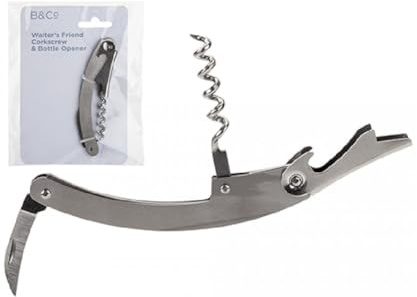 B&Co Waiters Friend Corkscrew and Bottle Opener Tool