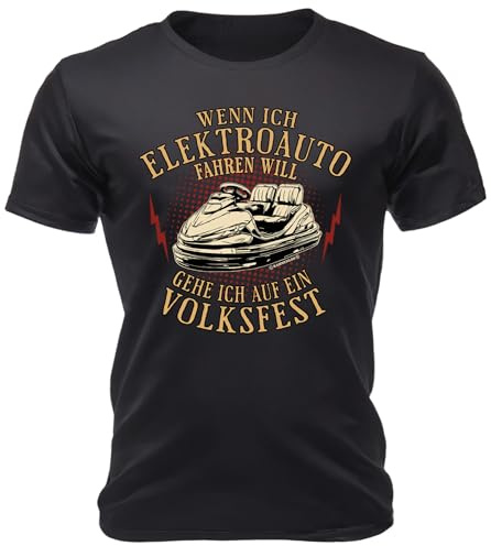 RAHMENLOS Original T-Shirt: Wenn ich Elektroauto Fahren Will - Herren T-Shirt 100% Reine Baumwolle