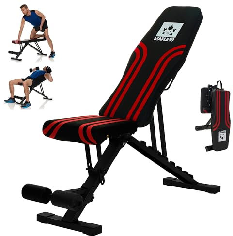 Verstellbare Hantelbank - Professionelles Fitnessgerät für Ganzkörpertraining Größere Größe, robuste Stahlkonstruktion, Rückenlehne mit 8 Positionen, faltbares Design, sofort einsatzbereit